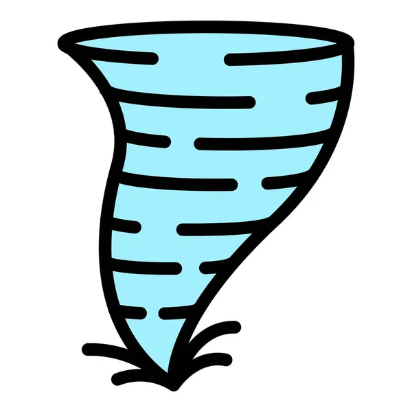 Klima-Tornado-Symbol Farbumrissvektor — Stockvektor
