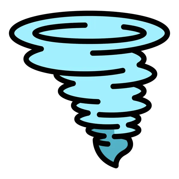 Katastrophen-Tornado-Symbol Farbkonturenvektor — Stockvektor