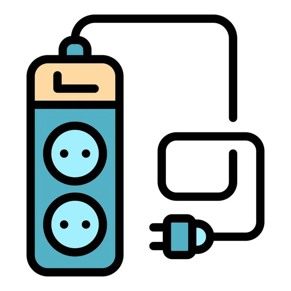 Power socket extender pictogram kleur overzicht vector — Stockvector