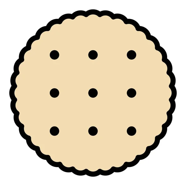 焼きクッキーアイコンカラーアウトラインベクトル — ストックベクタ