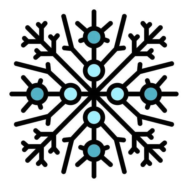 Grafisches Schneeflockensymbol Farbe Umrissvektor — Stockvektor