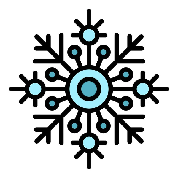 Tiempo copo de nieve icono color contorno vector — Archivo Imágenes Vectoriales