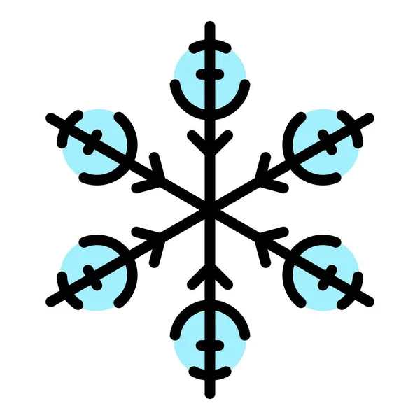 Coleção floco de neve ícone cor contorno vetor —  Vetores de Stock