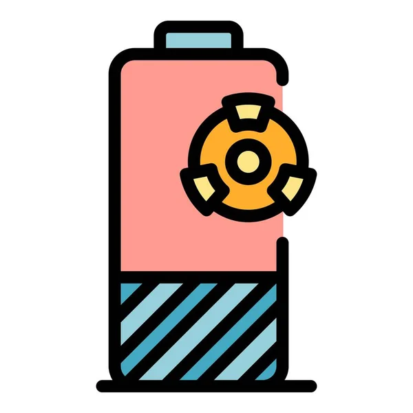 Hazard battery icon color outline vector — Stock Vector