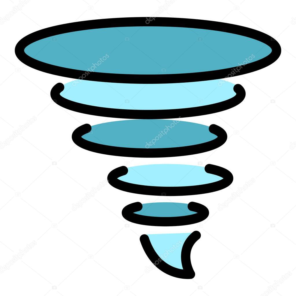 Power tornado icon. Outline power tornado vector icon color flat isolated