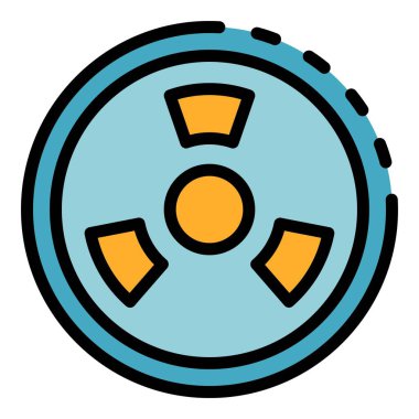 Radyasyon çemberi simgesi renk ana hatları vektörü