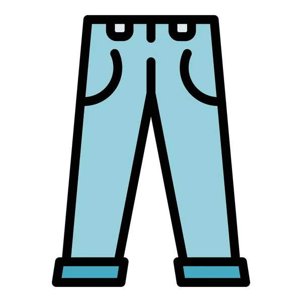 Модные джинсы иконка вектор цвета контура — стоковый вектор