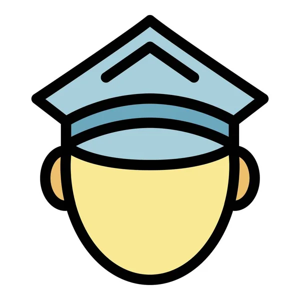 Police avatar icon color outline vector — Stock Vector
