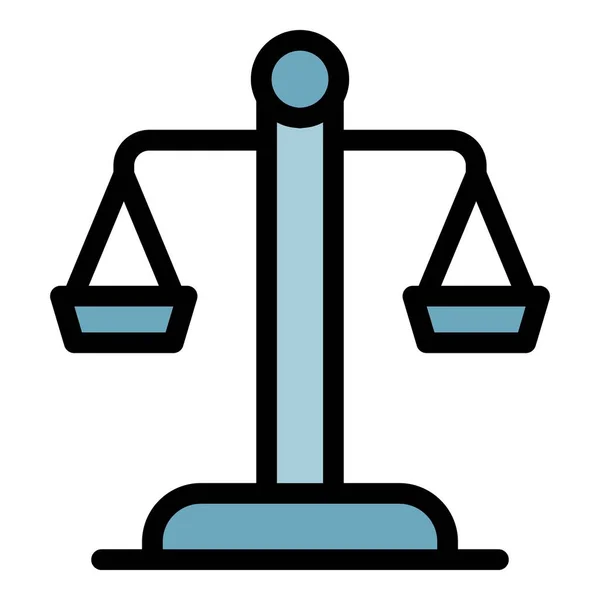 Judge balance icon color outline vector — Stock Vector