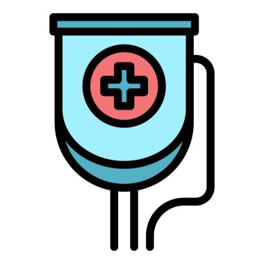 Tıbbi kan paketi renk ana hatları vektörü