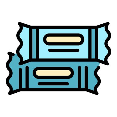 Şeker çubukları paket rengi ana hatları vektörü