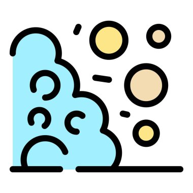 Kaya çöküşü simgesi renk ana hatları vektörü