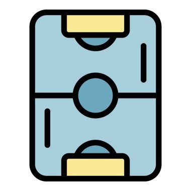 Futbol alanı simgesi renk dış hat vektörü