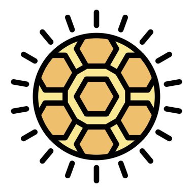 Yeni futbol topu simgesi renk ana hatları vektörü