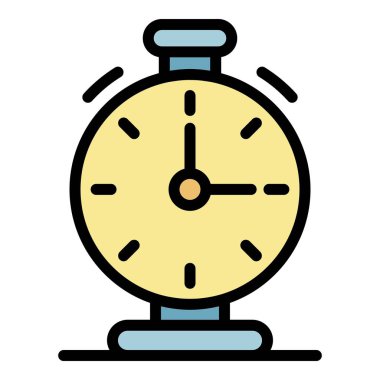 Futbol kronometre simgesi renk ana hatları vektörü