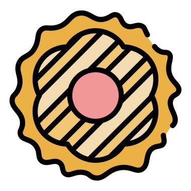 Atıştırmalık bisküvi simgesi renk ana hatları vektörü