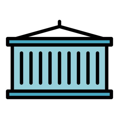 Kargo kabı simgesi renk dış hat vektörü