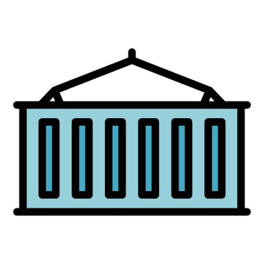 Gemi taşıyıcı simgesi renk ana hatları vektörü