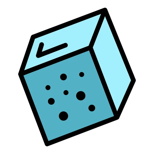 Candy sucre cube icône couleur contour vecteur — Image vectorielle