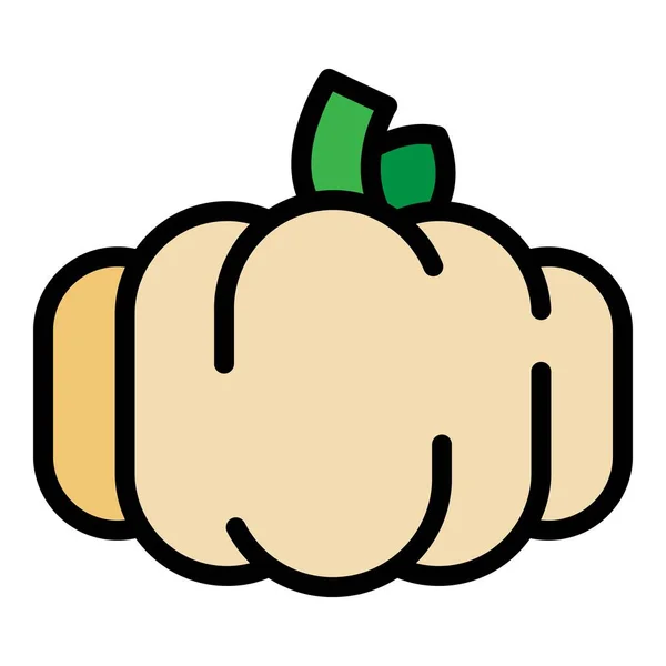 Vegetable pumpkin icon color outline vector — Stock Vector