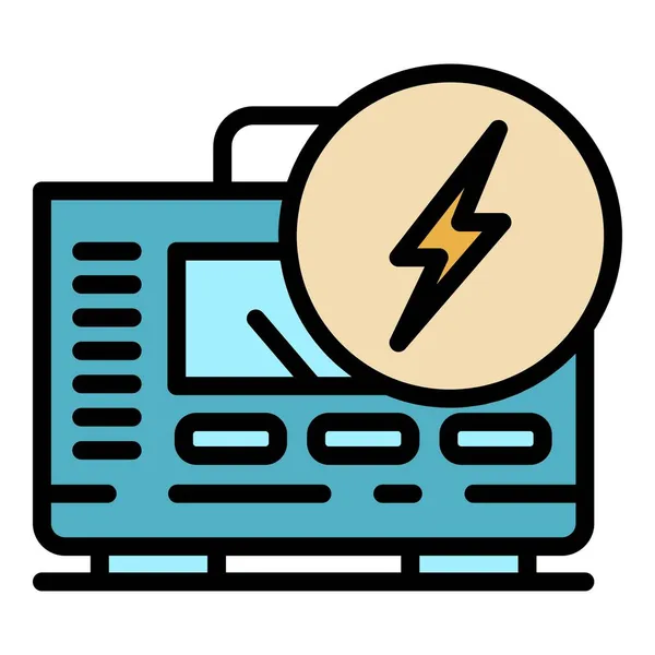 Elektrischer Stabilisator Symbol Farbumrissvektor — Stockvektor