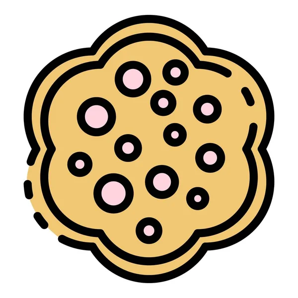Snack ikon cookie vektor garis luar warna - Stok Vektor