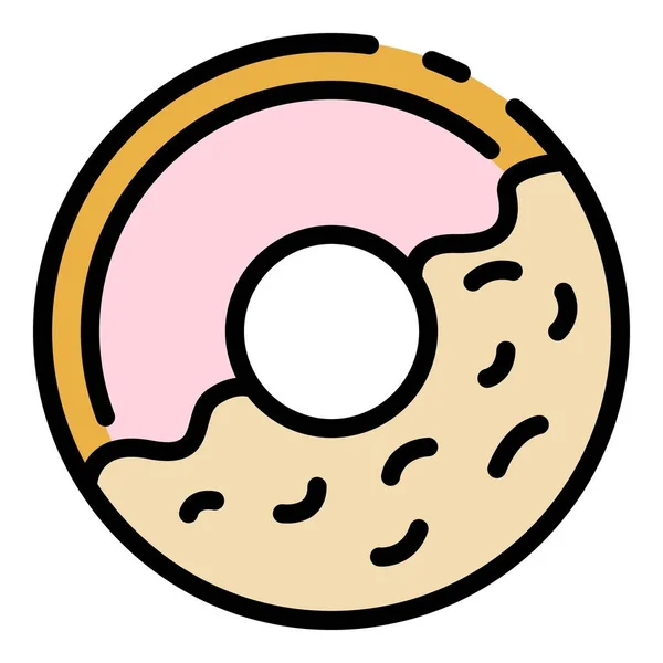 Donut icono color contorno vector — Archivo Imágenes Vectoriales