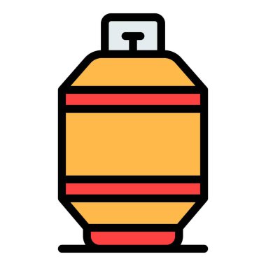 Metan tankı simgesi renk ana hatları vektörü