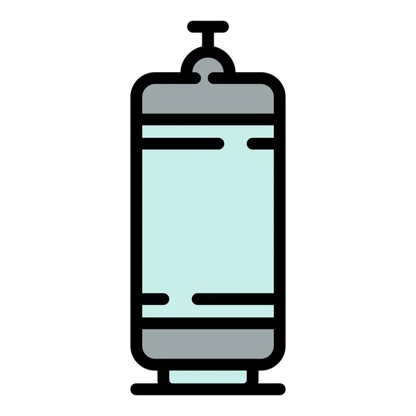 Αρχική μπουκάλι αερίου εικονίδιο χρώμα περίγραμμα διάνυσμα — Διανυσματικό Αρχείο