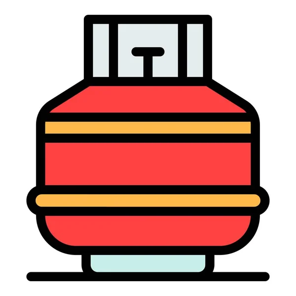 Malý plynová láhev ikona barva obrysu vektor — Stockový vektor