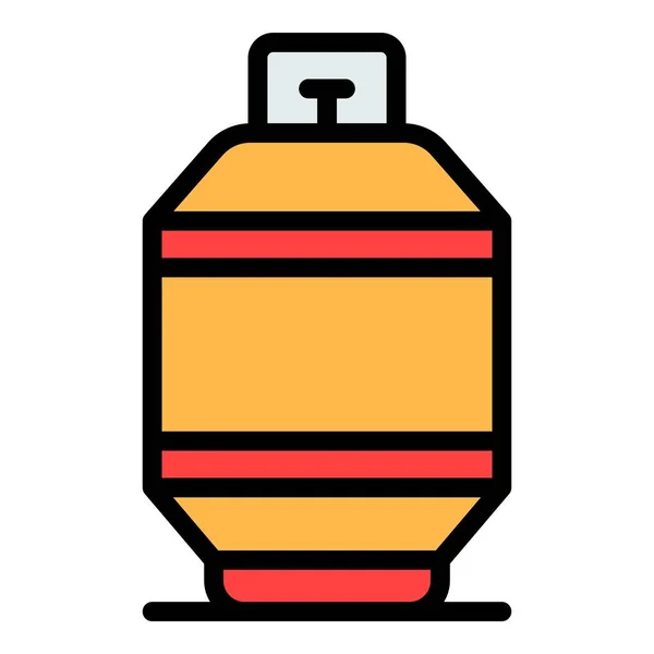 Ícone do tanque de metano vetor de contorno de cor —  Vetores de Stock