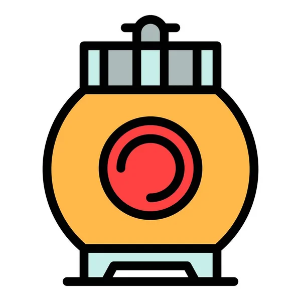 Вектор контура иконки круглой газовой бутылки — стоковый вектор