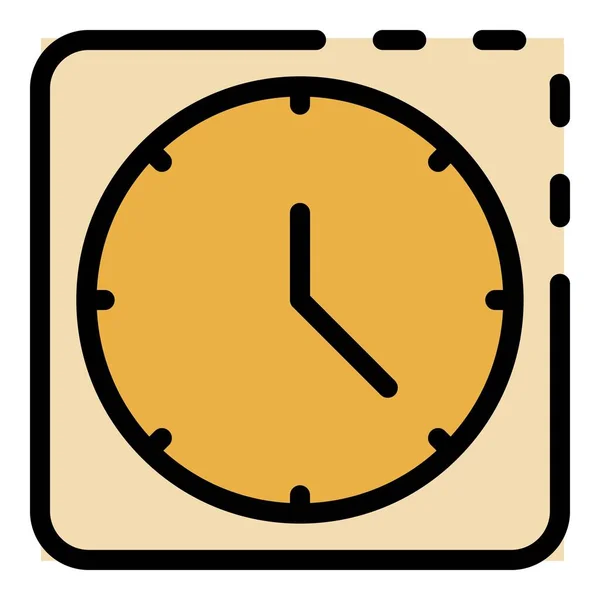 Reloj cuadrado icono color contorno vector — Vector de stock