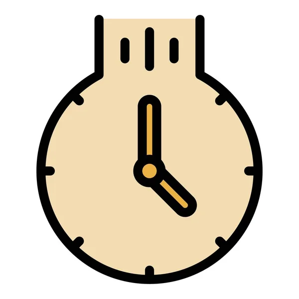 落下する時計のアイコンカラーアウトラインベクトル — ストックベクタ