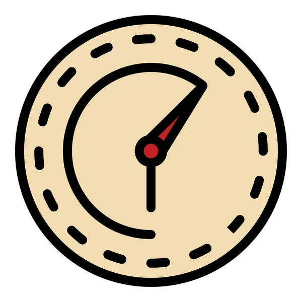 Вектор контура круглой часовой иконки — стоковый вектор