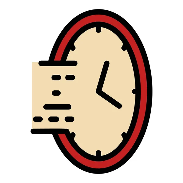 Vetor de contorno de cor de ícone de relógio comprimido — Vetor de Stock