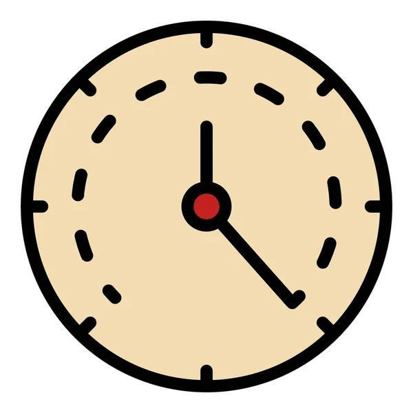 Ícone de relógio analógico vetor de contorno de cor —  Vetores de Stock