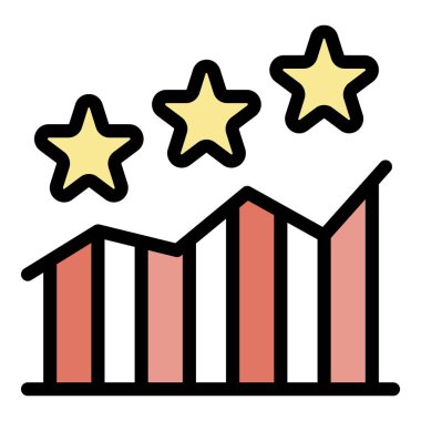 Yıldız derecelendirme simgesi renk özet vektörü