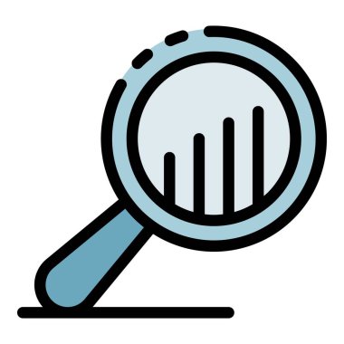 Büyüteç simgesi renk ana hatları vektörü altında sınıflandırma