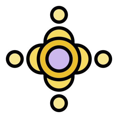 Gönüllü takım çalışması simgesi renk ana hatları vektörü