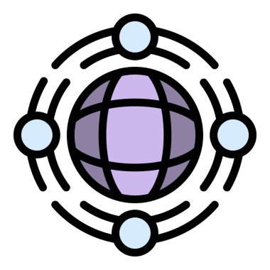 Genel aile birliği simgesi renk ana hatları vektörü