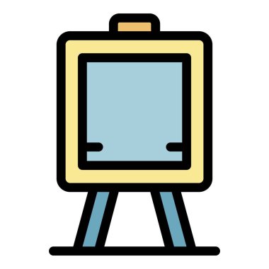 Çocuk odası sese simgesi renk ana hatları vektörü