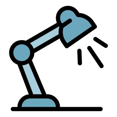 Masaüstü lambası simgesi renk ana hatları vektörü