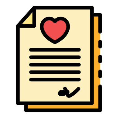 Sosyal servis belgeleri simgesi renk ana hatları vektörü