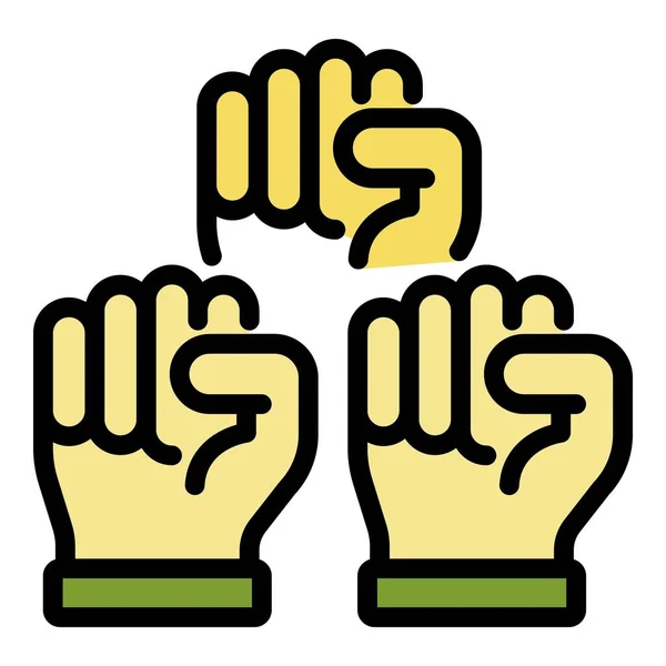 No racism fist icon color outline vector — Stock Vector