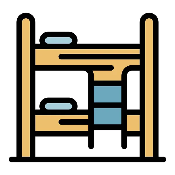 Etagenbett Symbol Farbe Umrissvektor — Stockvektor