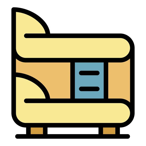 Hotel bunk bed icon color outline vector — Stock Vector