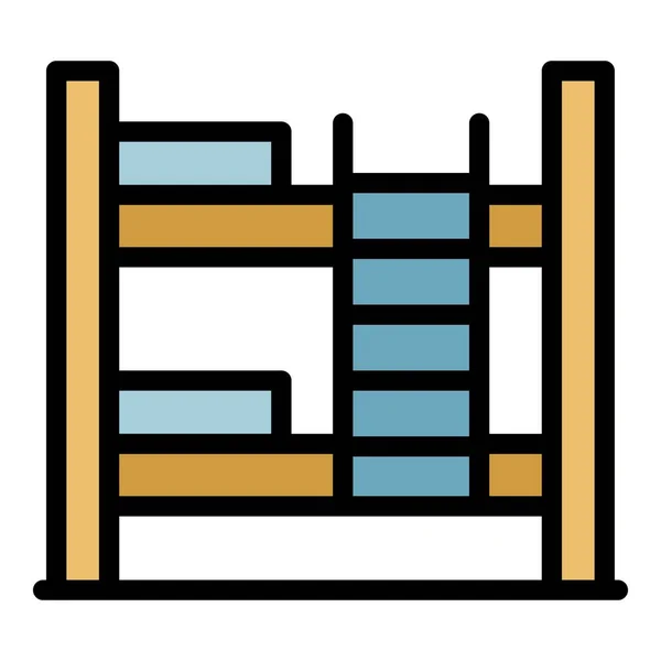 Kid bunk bed icon color outline vector — Stock Vector