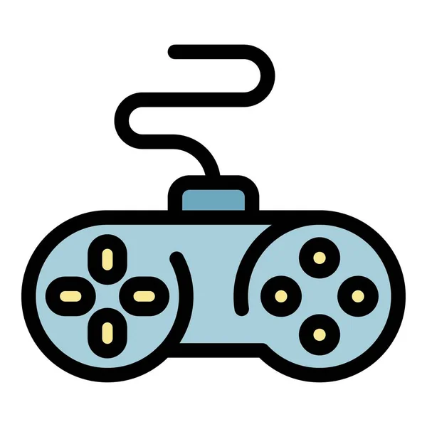 Videospel joystick ikon färg kontur vektor — Stock vektor