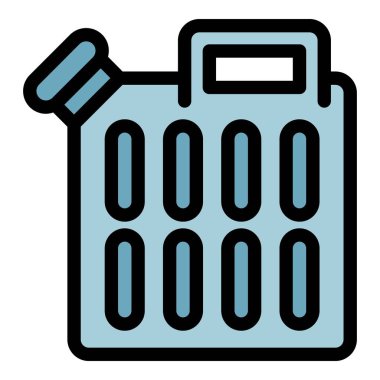 Boş kutu simgesi renk ana hatları vektörü